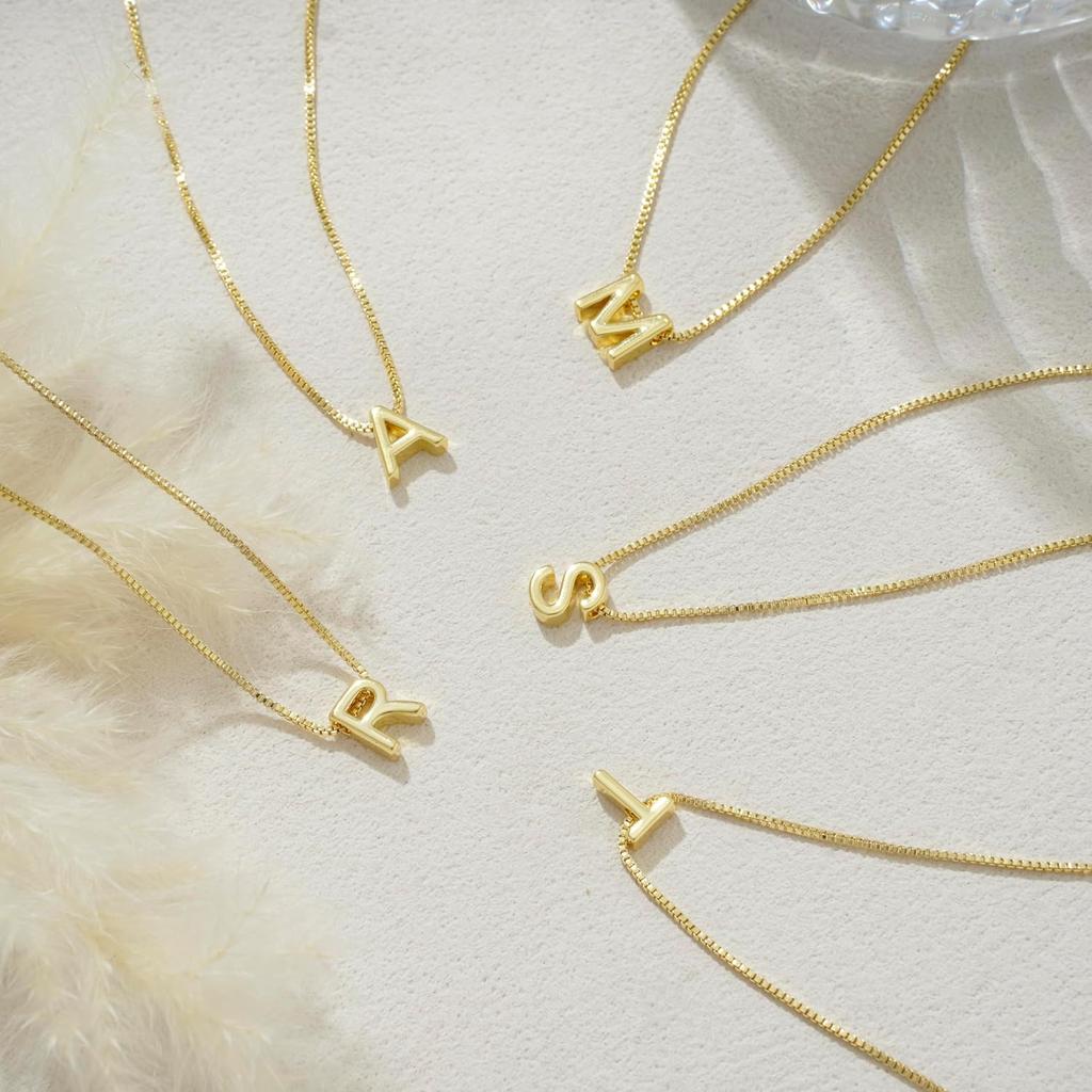 Initial Necklaces for Women Trendy, 14K Gold Plated Dainty A-Z Letter Pendant Necklaces Cute Personalized Name Necklace Non Tarnish Fashion