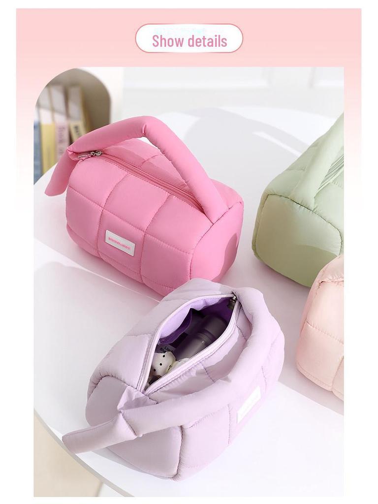 Candy Color Cotton Cosmetic Storage Bag - Large Capacity & High-end