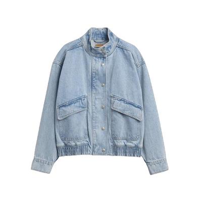Women's 2026 Spring Loose Fit Washed Cotton Denim Jacket