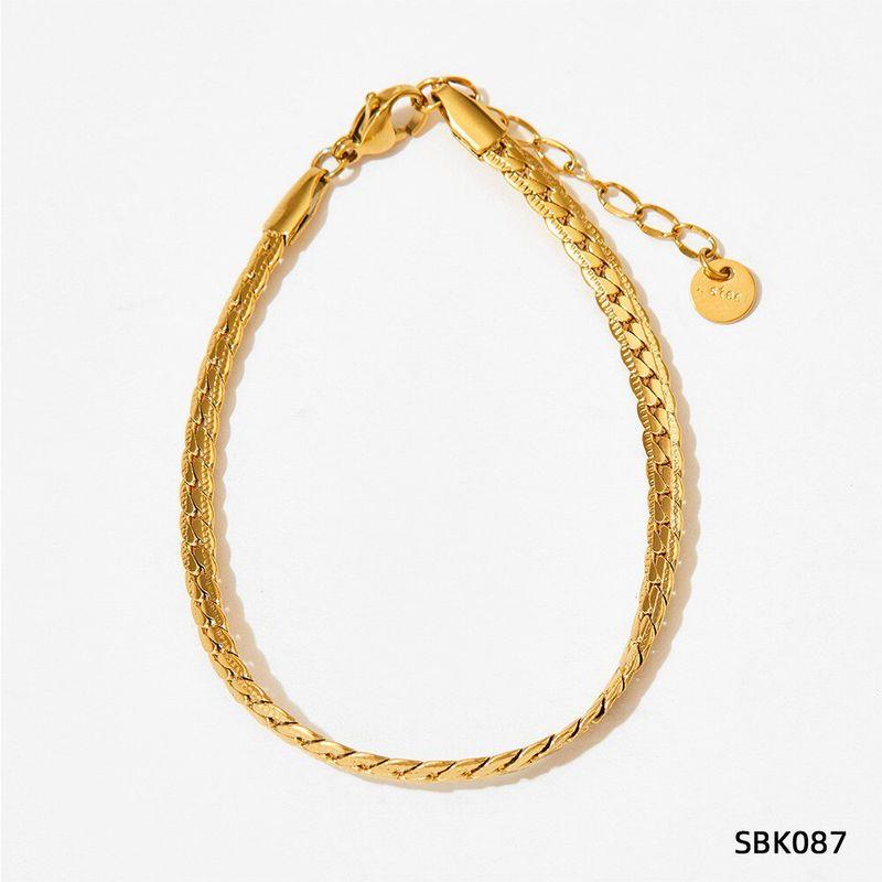 Fancy European and American Entry Lux Titanium Steel No Fading Bracelet Exotic Vacation Style Gold Bracelet Stacked Multi-Layer Ornament 057 Gold Bracelet