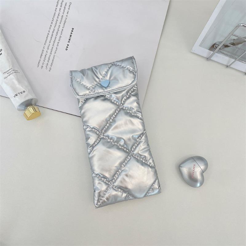 

5755 PU bow glasses storage bag girl portable cotton-filled soft sunglasses body glasses storage bag