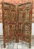 Antiker handbemalter Holz-Raumteiler: 2-teiliger Sichtschutz