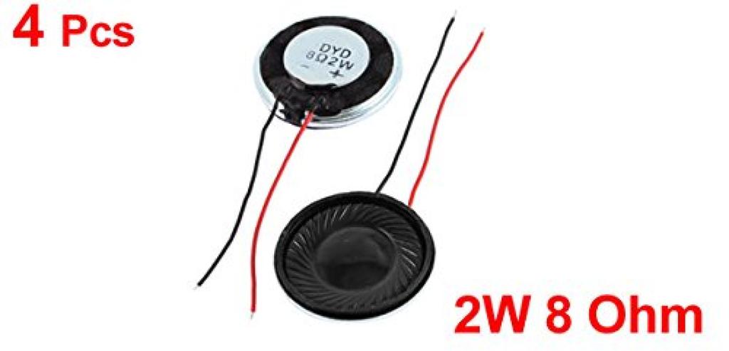 uxcell Internal Magnet Multimedia Magnetic Metal 8 4pcs Speakers, Speakers, Type, Shell, Round, 2W, Ohm,