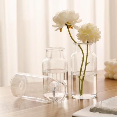 Pequeños Jarrones para Flores, Mini Jarrones de Cristal Transparente para Brotes, Mini Jarrón de Flores para Centro de Mesa de Boda, Decoración del Hogar, Regalo de Inauguración