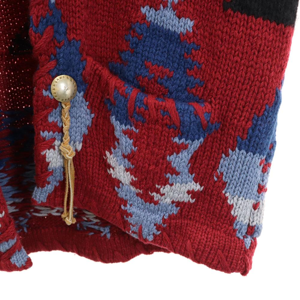 RALPH LAUREN COUNTRY lata 90. Polo Country Wzór rdzenny Stary kardigan z kołnierzem szalowym męski Używany