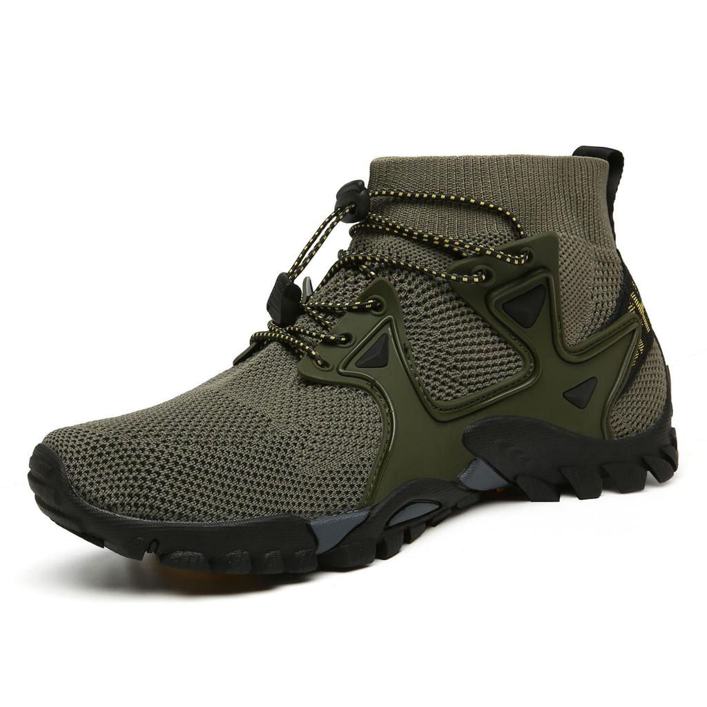 Men's Amphibious Mesh Hiking Shoes - Breathable High-Top Plus Size for Outdoor Sports & Climbing