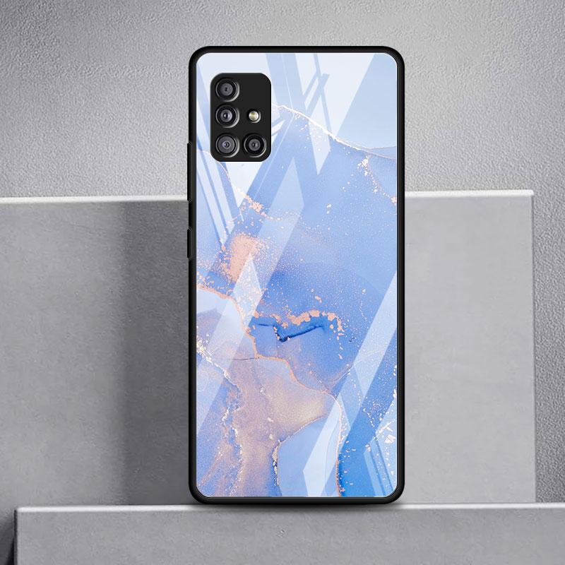 Marmor Mønster 3 Glass Deksel For Samsung Galaxy A52 A71 A50 A51 A70 A21s A31 A72 A10 A12 A30 A22 5G Telefondeksel
