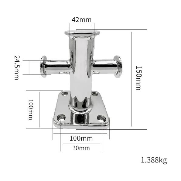 

6 Inch 316 Stainless Steel Single Cross Bollard Duty Cleat Hardware for Boat Yacht Marine 100mm*100mm 6 Inch