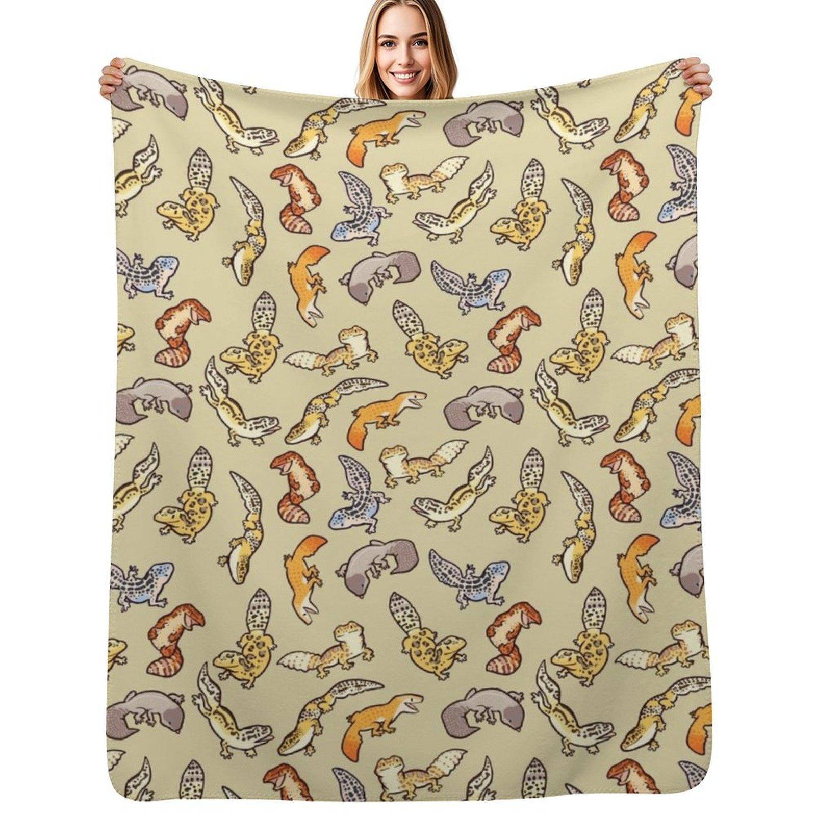 chub gecko babies Throw Blanket Fuzzy Plush Throw Blanket for Sofa Chair Size: 75*100cm, Weight: 230 GSM