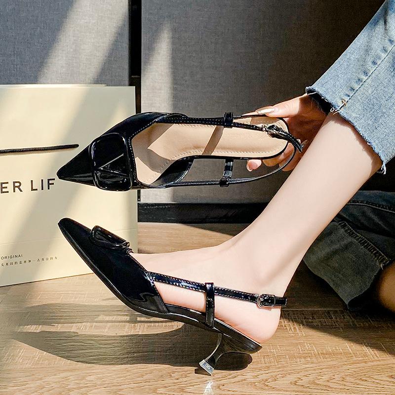 New Pointed Single Shoes High Heel Rear Thin Heel Sandals Women