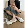 New Style Women's Sandals Elegant Office Ladies Shoes and Sandals Women Casual Shoes Square Heels Sandals Slip On Woman Flats