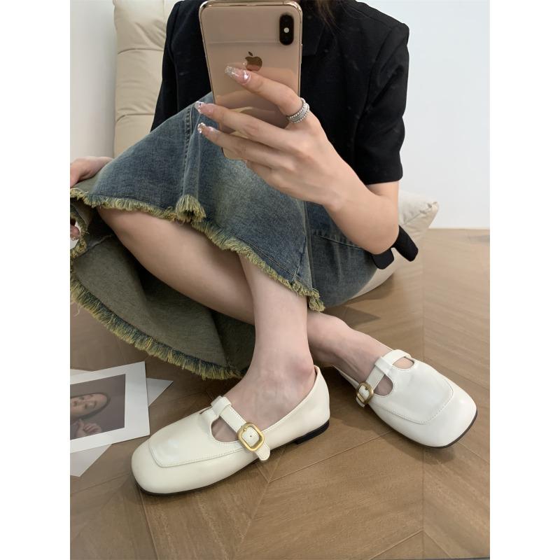 New Style Women's Sandals Elegant Office Ladies Shoes and Sandals Women Casual Shoes Square Heels Sandals Slip On Woman Flats