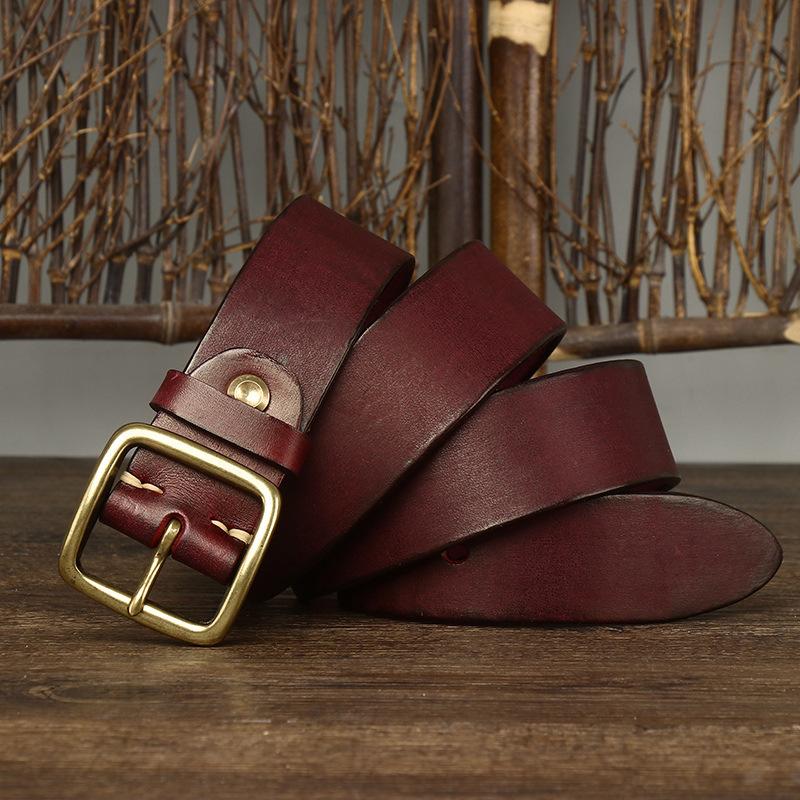 

Модный мужской ремень из натуральной кожи с пряжкой для молодежи, универсальный ремень из натуральной кожи в стиле ретро для мужчин 130cm