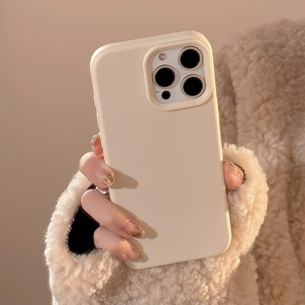 Maillard Solid Color Iphone16pro Max Suitable for 15 Apple 17 Mobile Phone Case 14 High End Simple 13 Anti fall