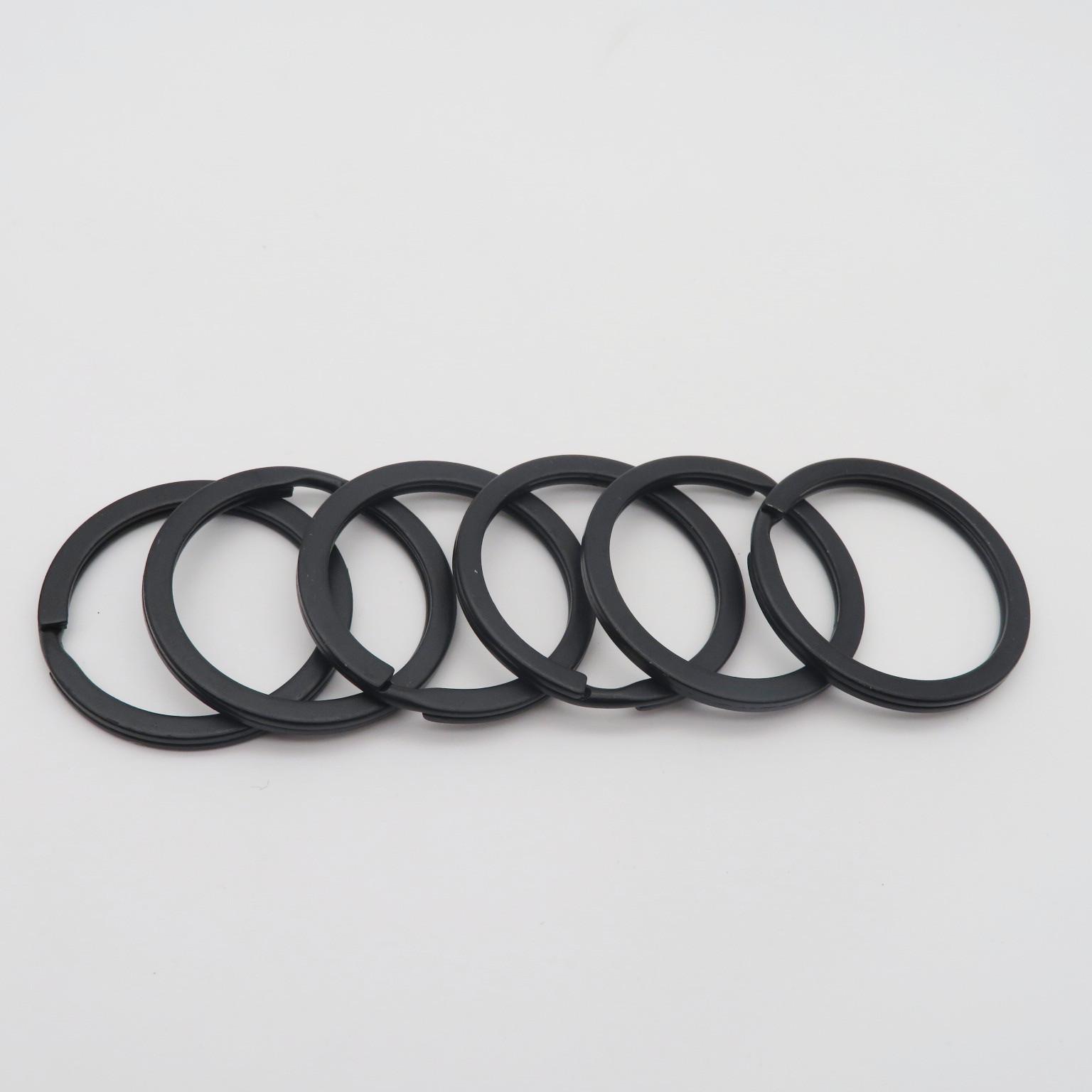 30mm Double Layer All-Black Electrophoresis Keychain Ring 25mm