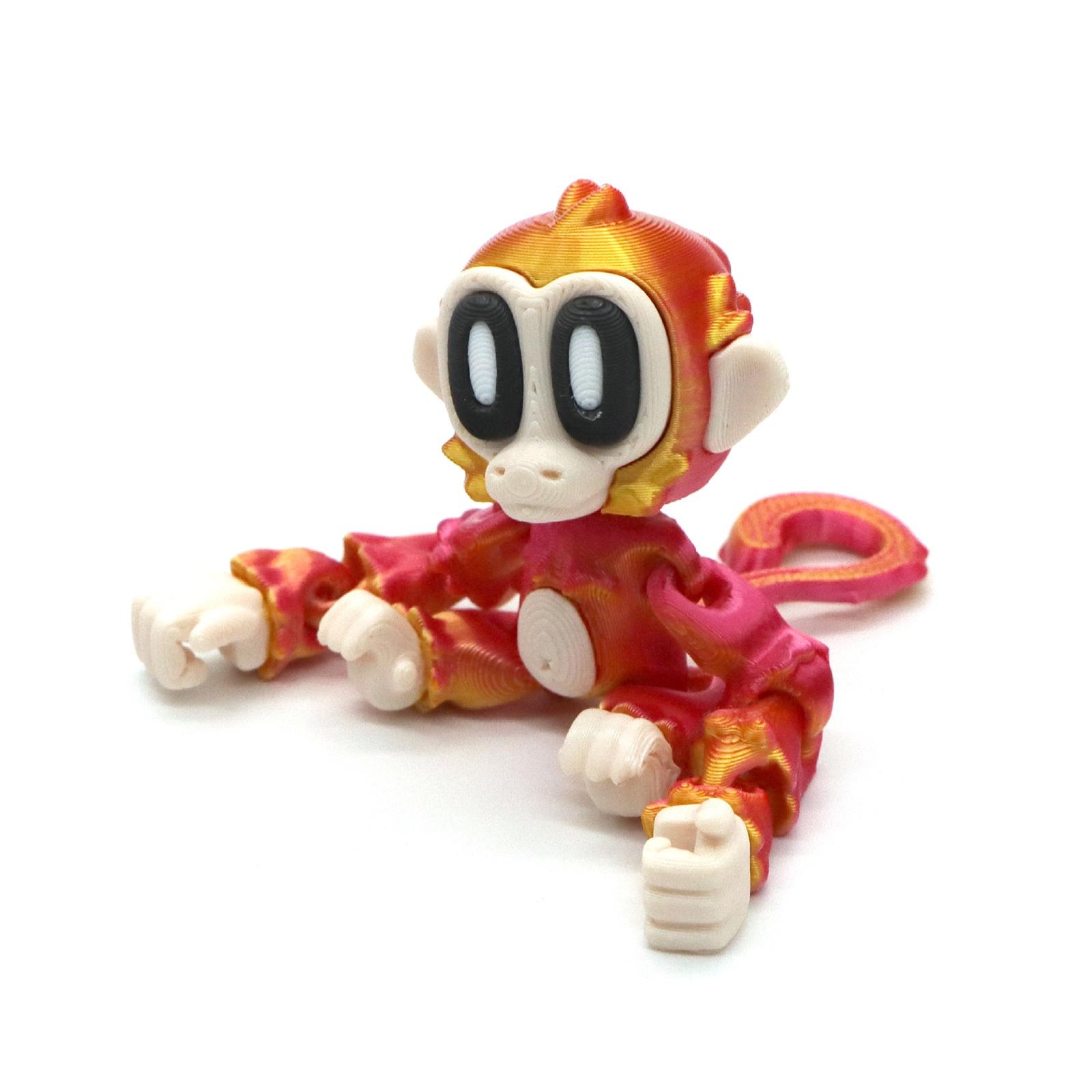 

3D Printed Toy Monkey Figurine With Movable Joints, A Decorative Model One Size