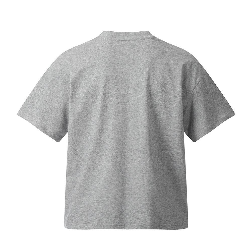 Half Zip Cardigan Round Neck Short Sleeved T-shirt Trendy Men's Summer Solid Color Loose and Versatile Casual Quarter Sleeves