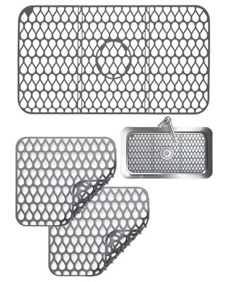 S.fields.inc Silicone Sink Mat, Heat-Resistant, Anti-Scratch, Anti-Slip, for Kitchen Sinks (1 Large Sheet)