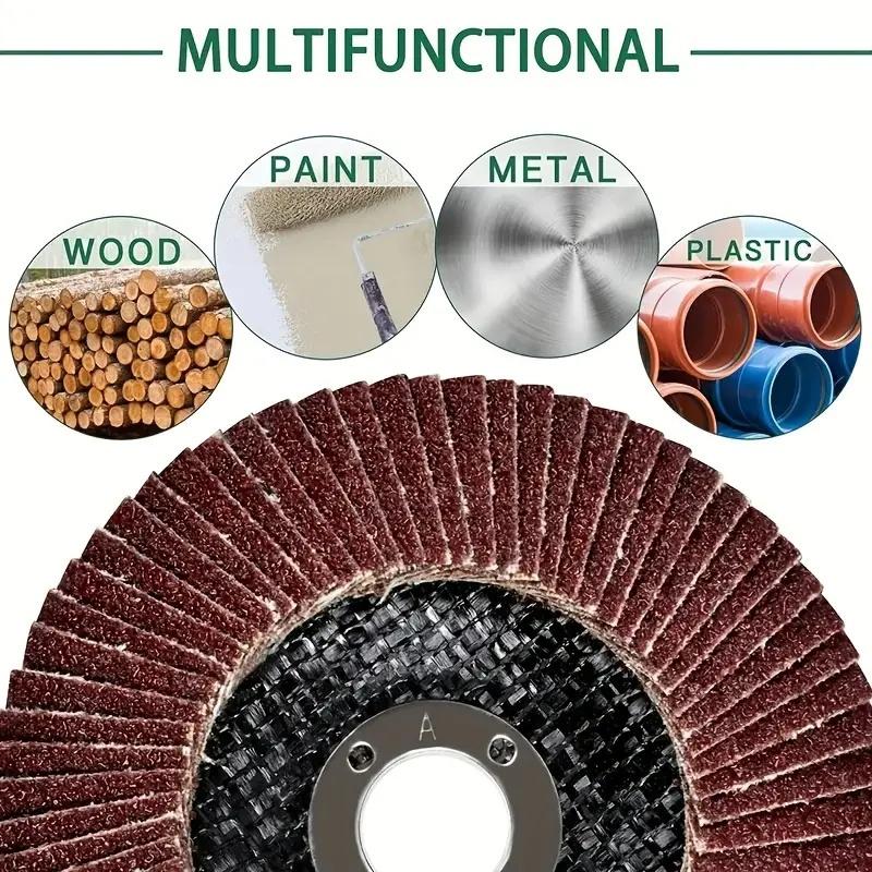 1pc 4.5 Inch Flap Discs 40 60 80 120 Grit Grinding Discs 4 1/2 Assorted Sanding Grinding Wheels,Aluminum Oxide Abrasives,Grind