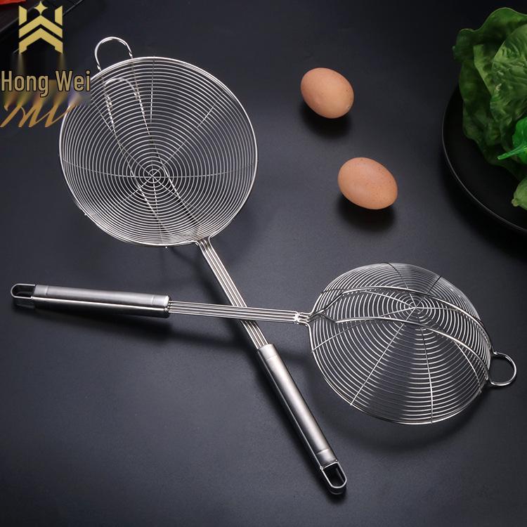 Stainless Steel Thickened Four-Wire Skimmer Ladle for Hot Pot and Deep-Fried Noodles