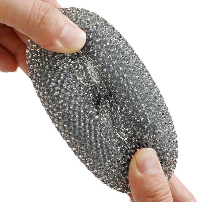 Detachable Long Handle Steel Scrubber