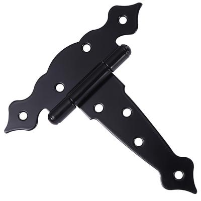 Black Iron Heavy Duty T Hinge Barn Door Hinges Shed Hinges For Fence Yard Gate Hardware Hinge Garden Door Furniture Hinges