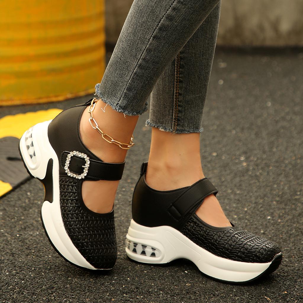 Fashion Women's Sneakers Breathable Casual Platform Shoes New Comfortable Womens Vulcanized Shoes Lightweight Wedges Slip on Zapatillas