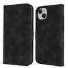 For iPhone 15 Plus/14 Plus Wallet Case Double Folded Edge Skin Touch PU Leather Flip Phone Cover