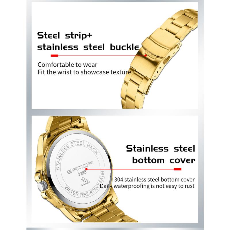 SANDA Business Men's Quartz Watch Large Dial Waterproof Calendar Night Light New Men's Quartz Watch