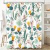 Modern Floral Shower Curtain Waterproof Home Decor Bathroom Accessories White Yellow Green Red Blue Print