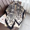 90*90Cm Retro Printed Square Scarf Women Imitation Silk Scarves Bandanas Summer Travel Shawl Wraps Elegant Hijab Neckerchief