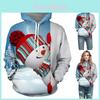 Cozy Men Xmas Hoodie Christmas Snowman Print Sweatshirt Soft Long Sleeves Top