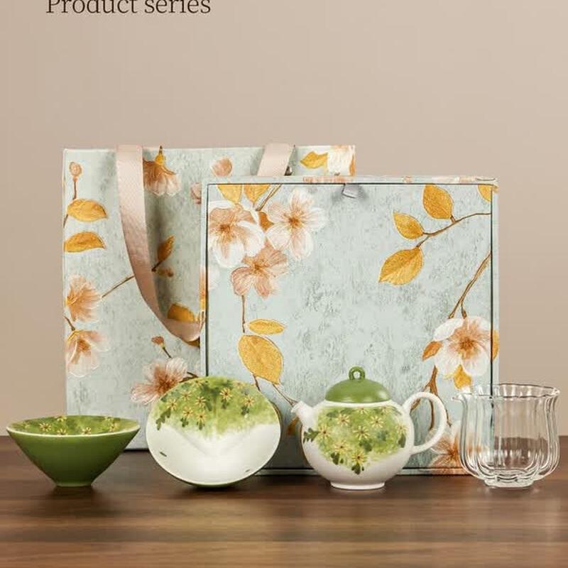 Nanshan Master Hand-Painted Gourd Ceramic Teacup Set