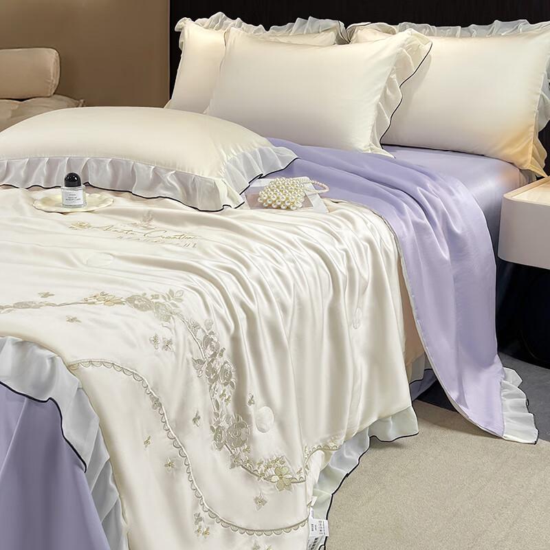 Elegant Princess Lace Summer Quilt Set