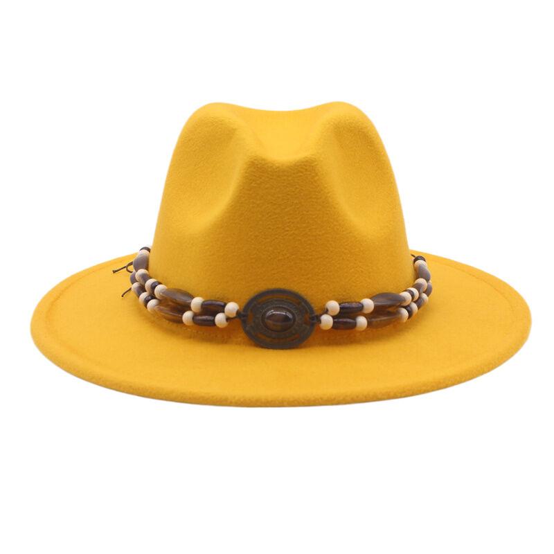 European and American Woolen Jazz Hat, Flat-brimmed Big-eave Hat, Autumn and Winter British Style Men's and Women's Fashion, Felt Hat Top Hat