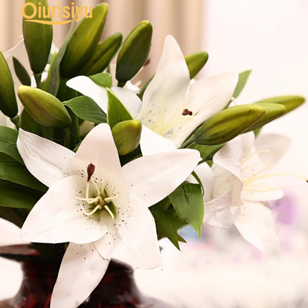 Buy 3 Heads Artificial Fake Lily Flowers Bouquets at affordable prices