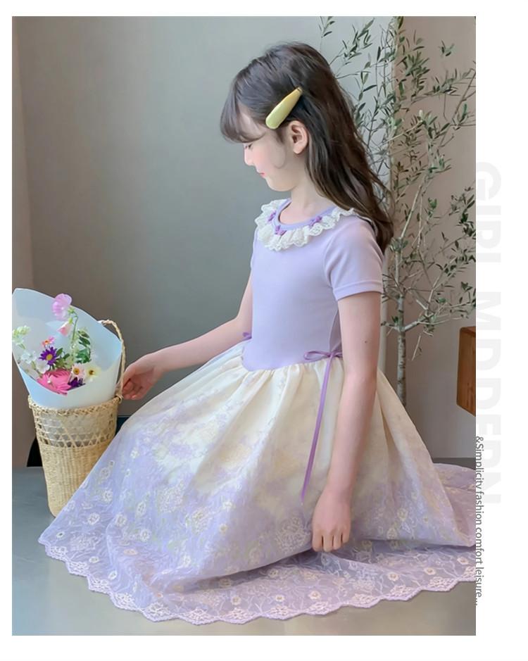 Girls' dress 2026 summer super western-style little girl, internet celebrity, middle-aged princess, chiffon dress, fluffy chiffon dress