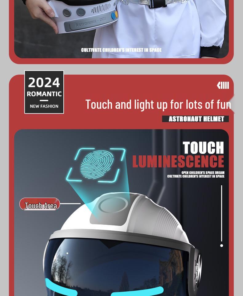 Kids' Short-Sleeve Space Astronaut Costume with Light-Up Helmet