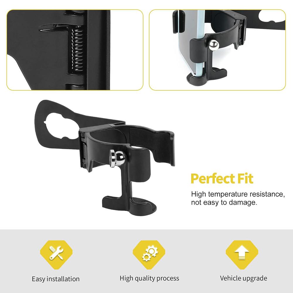 Multi-Function Drink Cup Phone Holder 2 In 1 Bolt-on Walkie Talkie Stand Bracket For Jeep Wrangler JK JL JLU Gladiator JT 2011+