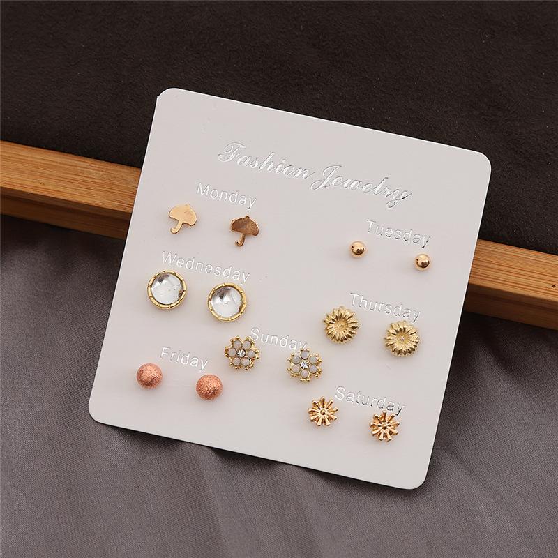 2021 Gouden Geometrische Stud Oorbellen Set: Modieuze & Elegante Dames Sieraden (7 paar)