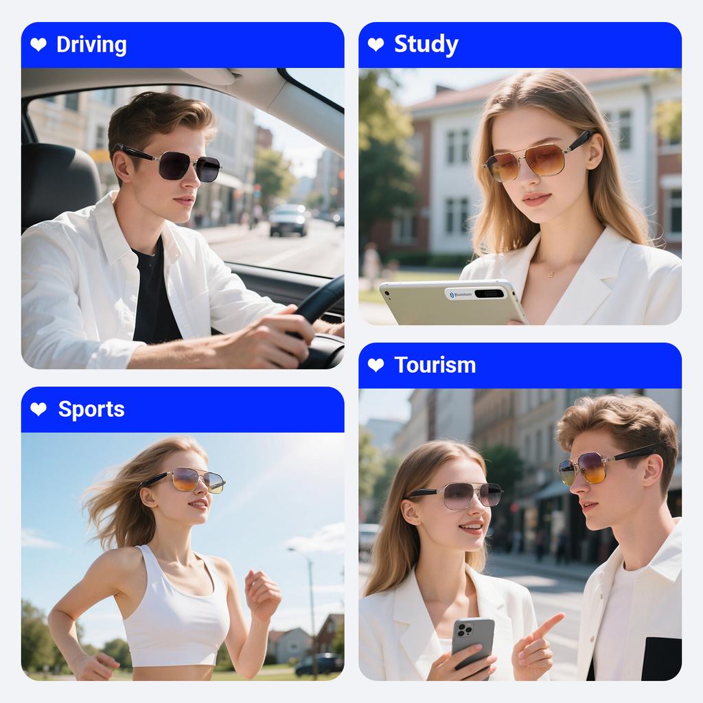 New AI Simultaneous Interpretation Smart Glasses Bluetooth 5.4 Sunglasses Glasses Wireless Call HIFI Music Anti-UV For Men And Women