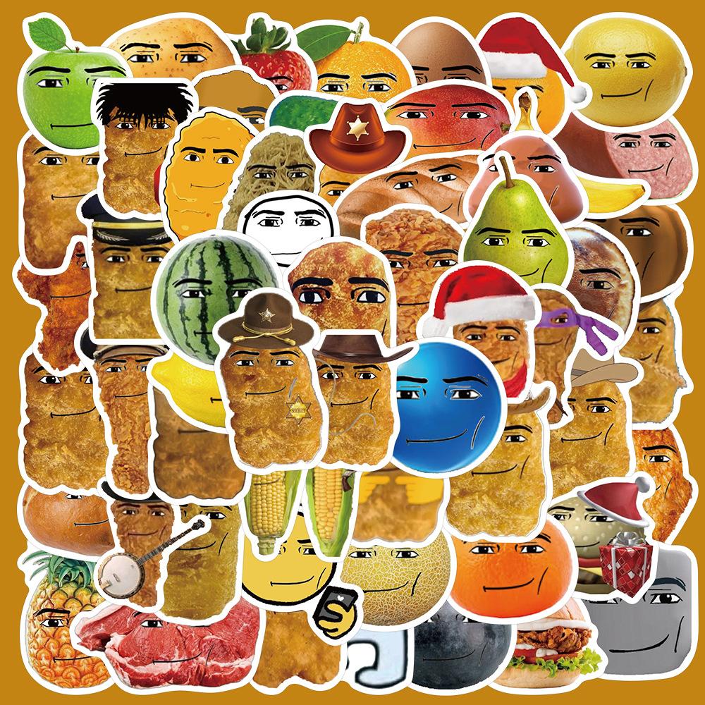 

58pcs Robloxs Face-Winning Smile-Chicken Nugget Meme Series Stickers Waterproof Decorative for Water Cup Phone Case Stickers