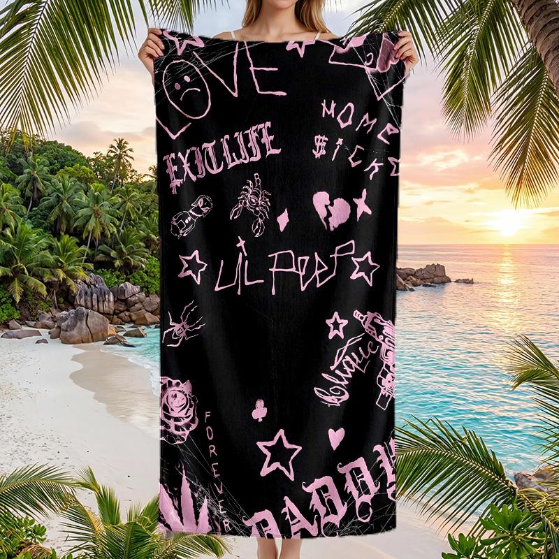 Neon Style Lil Peep Fashion Beach Towel: Ideal for Summer Adventures Soft, absorbent and quick drying suitable for swimming and bathing