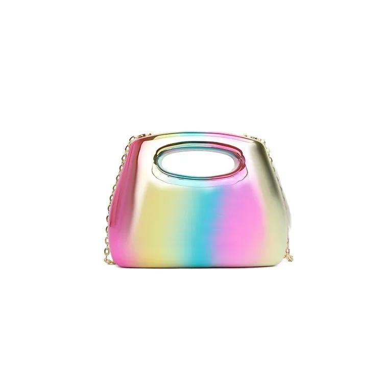 Hot Selling Solid Color Acrylic Hasp Sweet Handbag Versatile Fashion Shoulder Bag Soft Simple Trendy Western Style Crossbody Bag