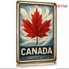 1PC Vintage Metal Wall Art Canada Maple Leaf Tin Sign Rustic Home Decor 8x12 Inch