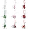 Cute Handmade Crayfish Keychain Rhinestone Beaded Creative Crab Pendant Bag Lanyard Accessories Gifts