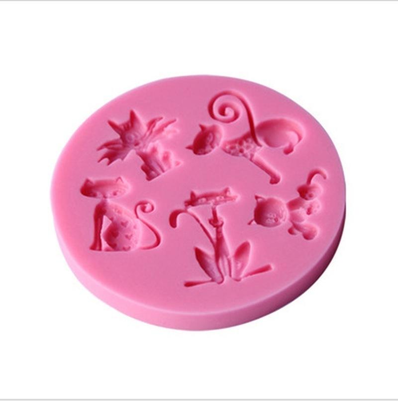 Baking Tool Chocolate Fondant Flexible Silicone Cake Decorating Cat Mould Soap Mold
