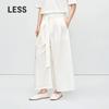 LESS Women's Linen Cotton Wide-Leg Cropped Culottes