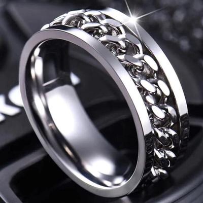 Fashion Stainless Steel Rings for Men Black Silver Gold Anxiety Ring Size 5-13 Personalized Gift Bague Homme Acier Inoxydable