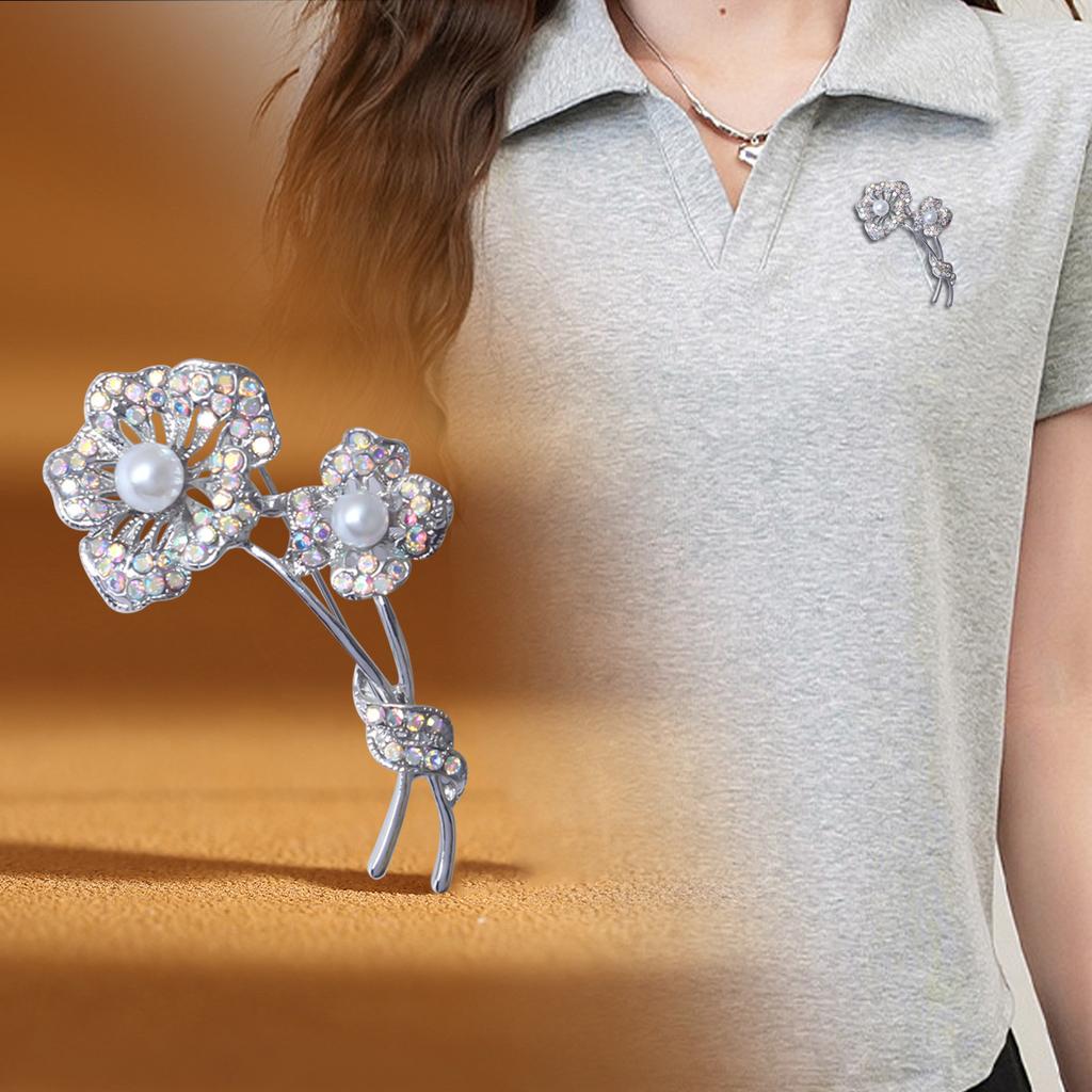 Korean niche flower brooch femininity light luxury pin silk scarf buckle fashion jewelry spot